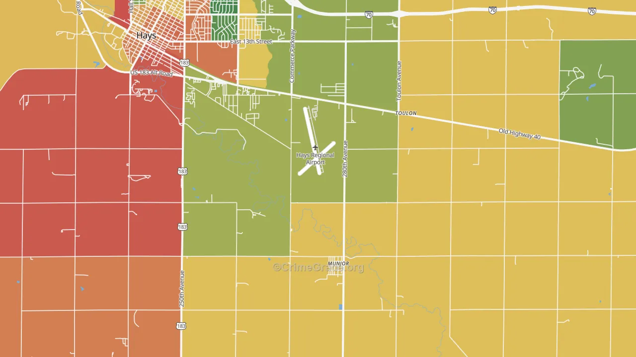 Munjor, KS Map of Drug-Related Crime Rates