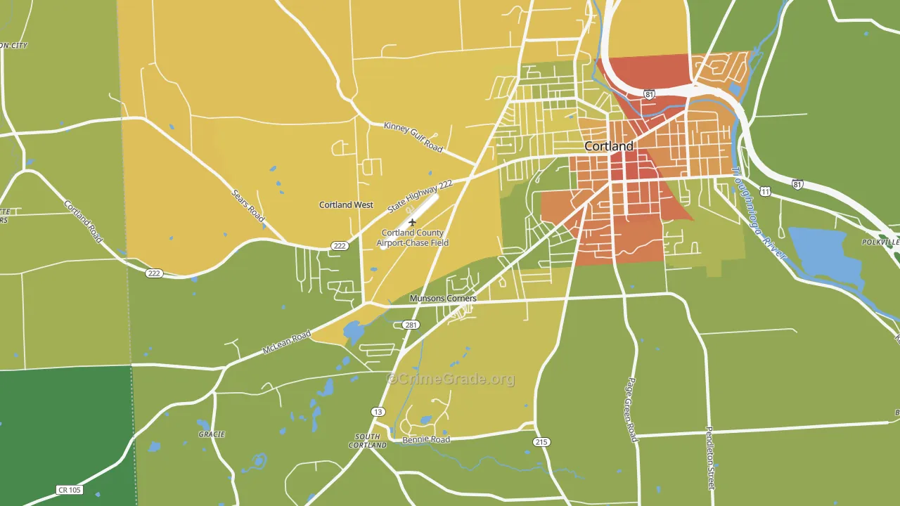 Munsons Corners, NY Map of Drug-Related Crime Rates
