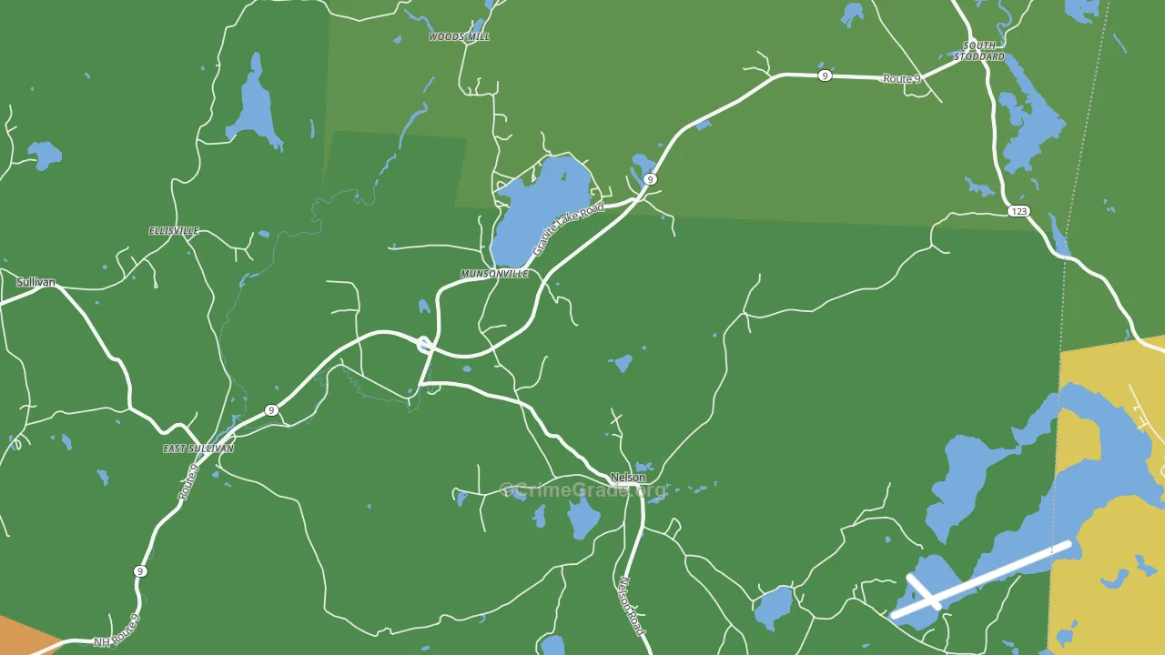 Munsonville, NH Map of Drug-Related Crime Rates
