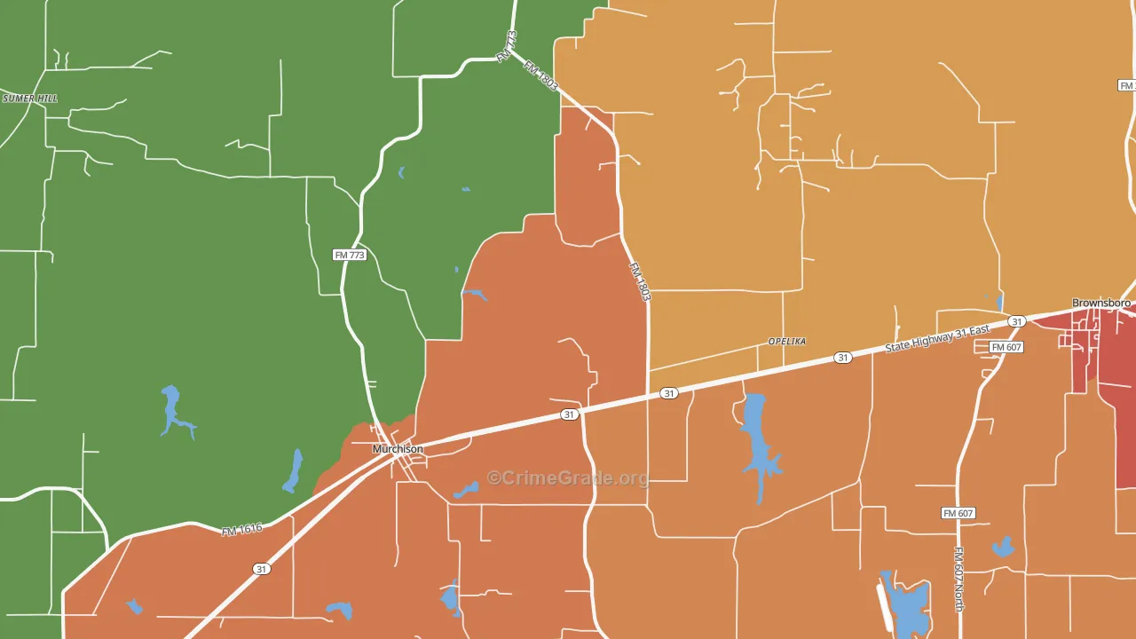 Murchison, TX Map of Drug-Related Crime Rates
