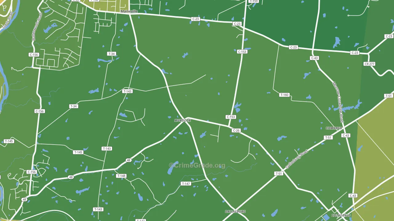 Murdock, OH Map of Drug-Related Crime Rates