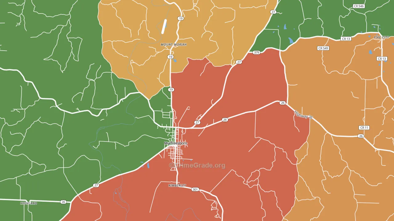 Murfreesboro, AR Map of Drug-Related Crime Rates