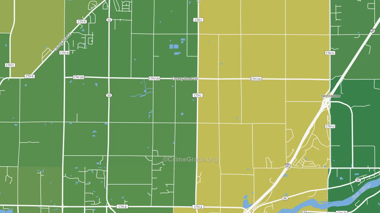 Murphy Corner, WI Map of Drug-Related Crime Rates