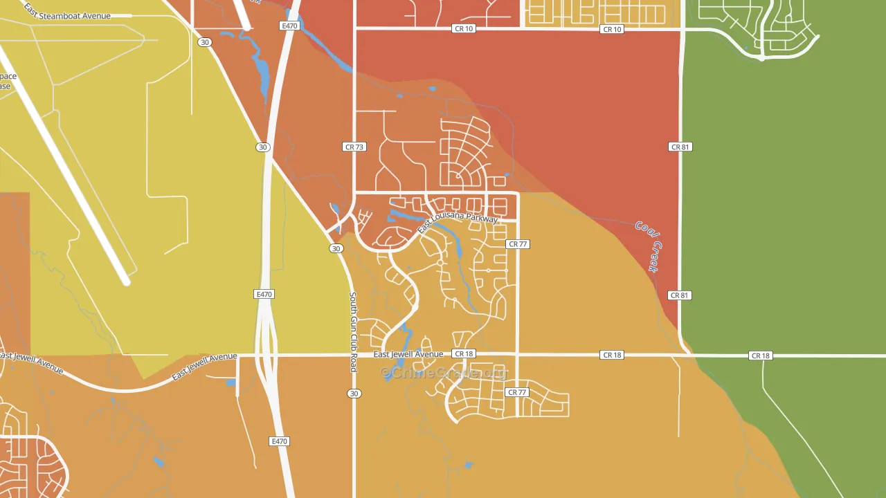 Murphy Creek, Aurora, CO Map of Drug-Related Crime Rates