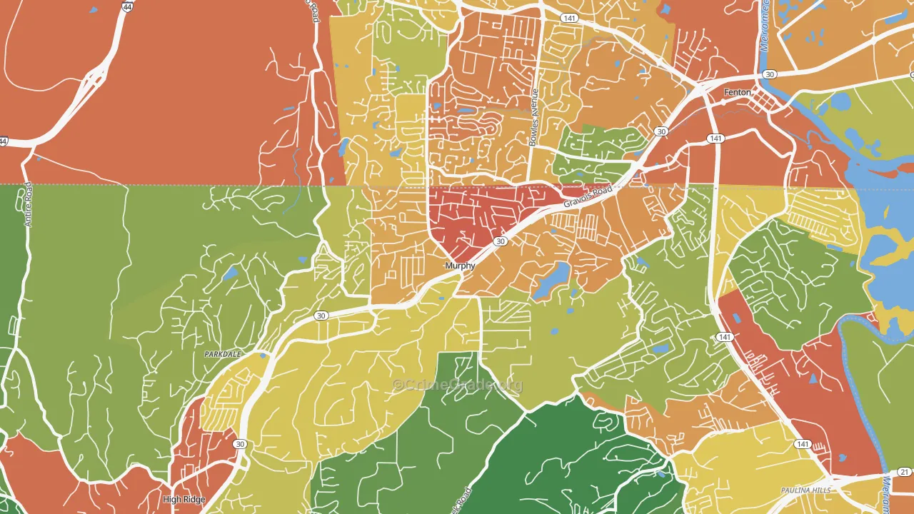 Murphy, MO Map of Drug-Related Crime Rates