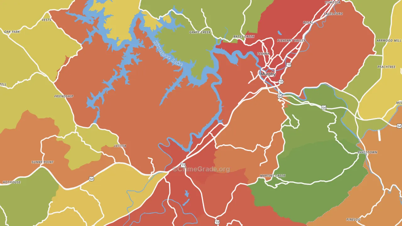 Murphy, NC Map of Drug-Related Crime Rates