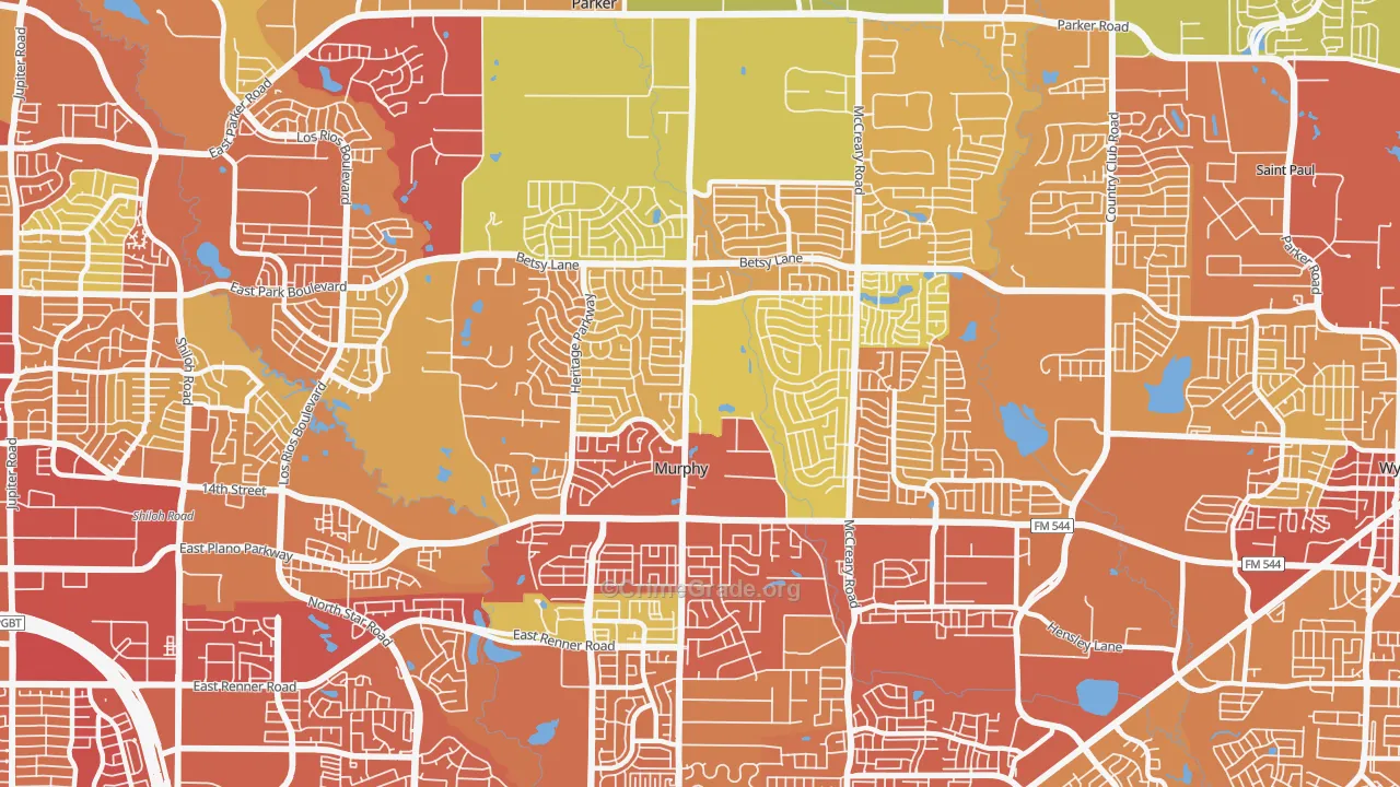 Murphy, TX Map of Drug-Related Crime Rates
