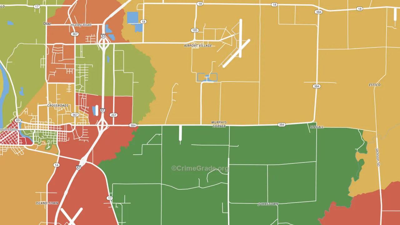 Murphys Corner, AR Map of Drug-Related Crime Rates