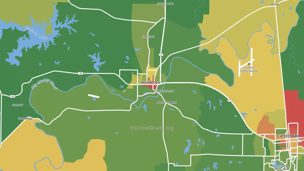 Murphysboro, IL Map of Drug-Related Crime Rates