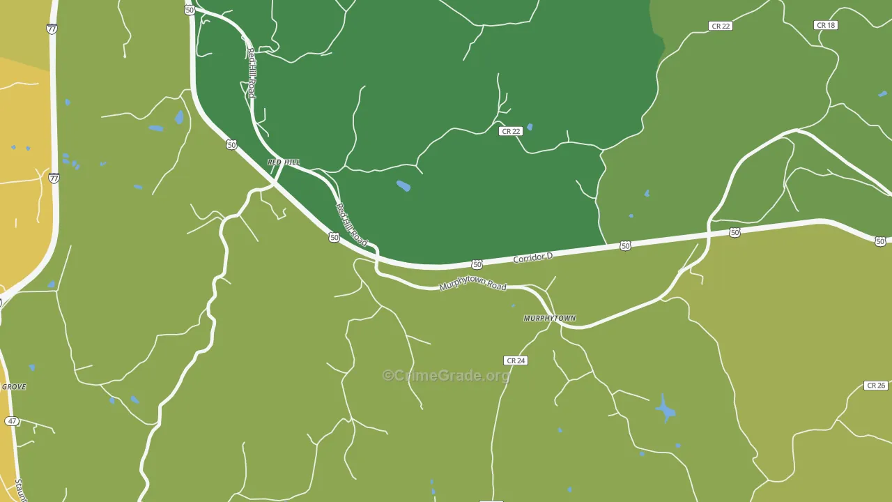 Murphytown, WV Map of Drug-Related Crime Rates