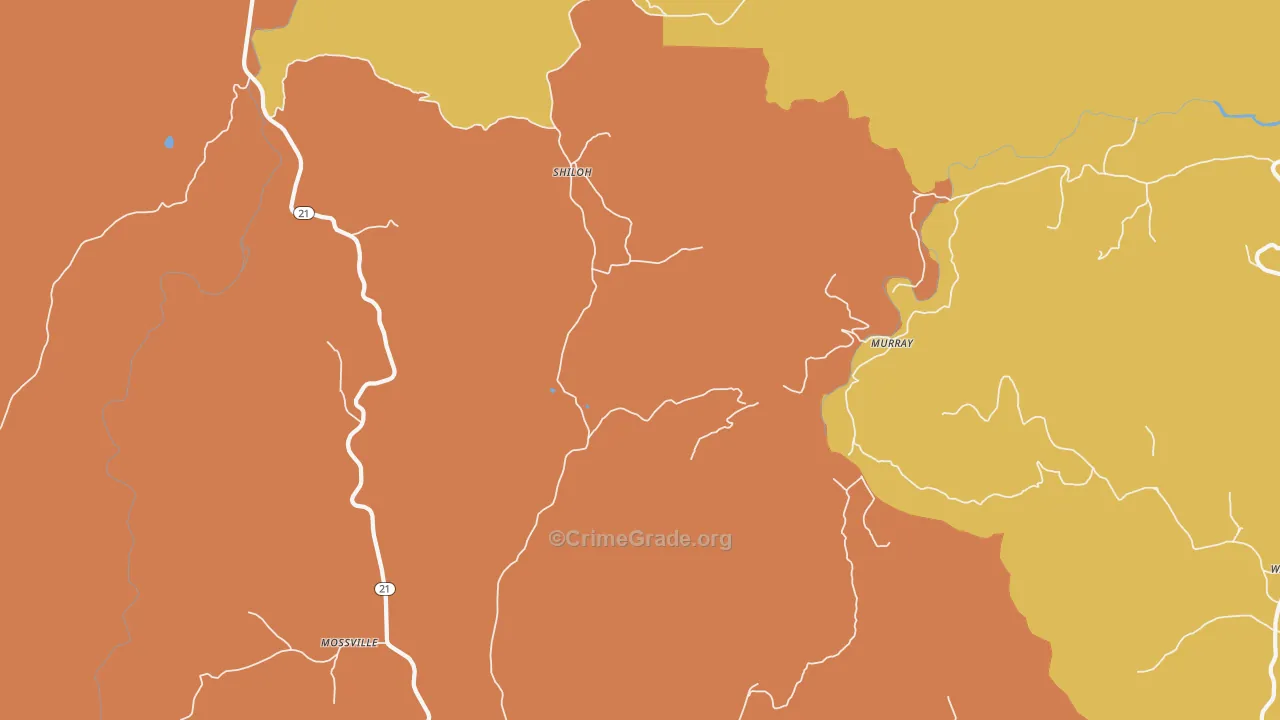 Murray, AR Map of Drug-Related Crime Rates