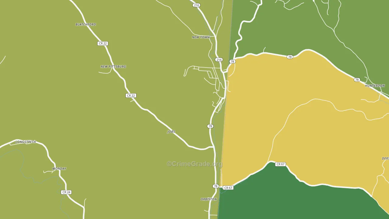 Murray City, OH Map of Drug-Related Crime Rates