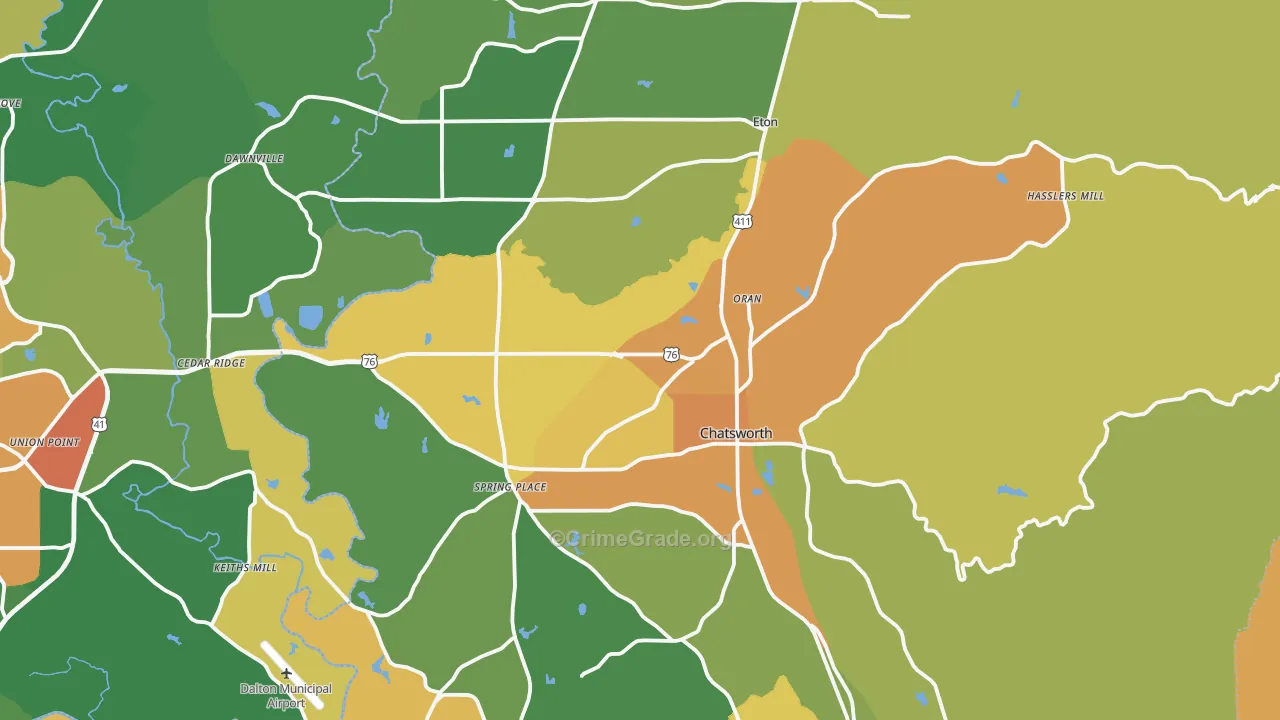 Murray County, GA Map of Drug-Related Crime Rates