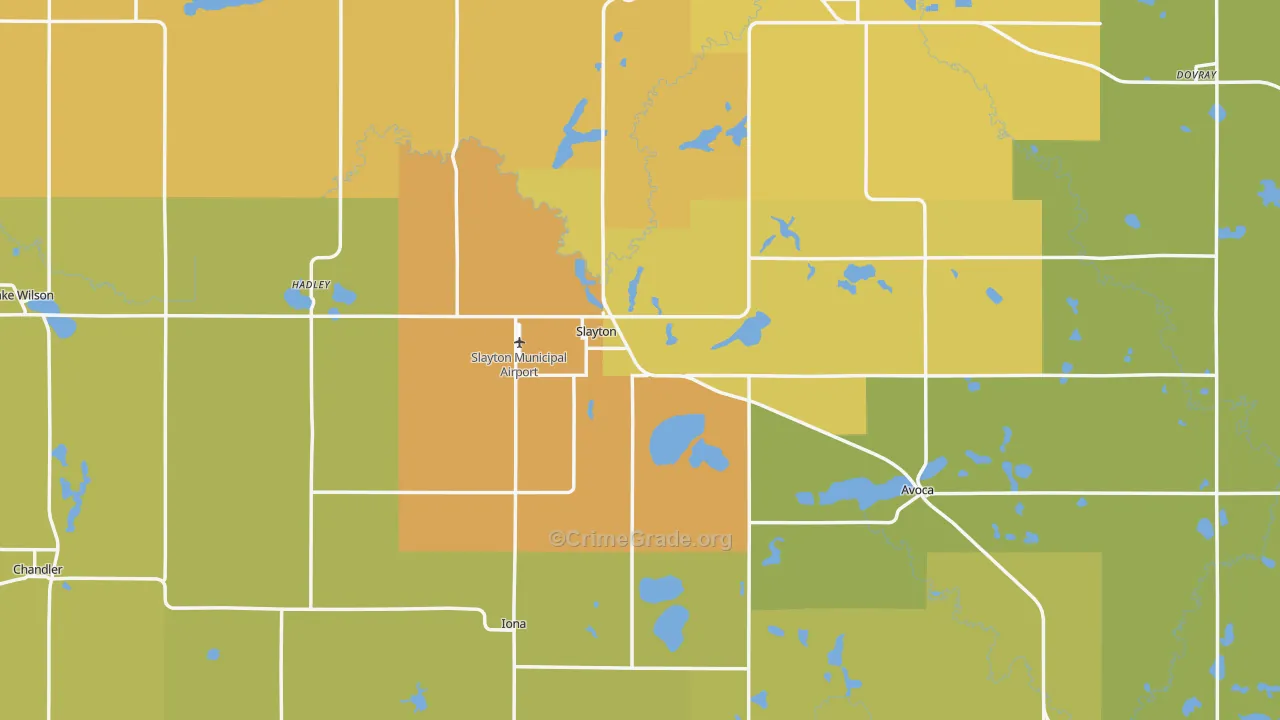 Murray County, MN Map of Drug-Related Crime Rates