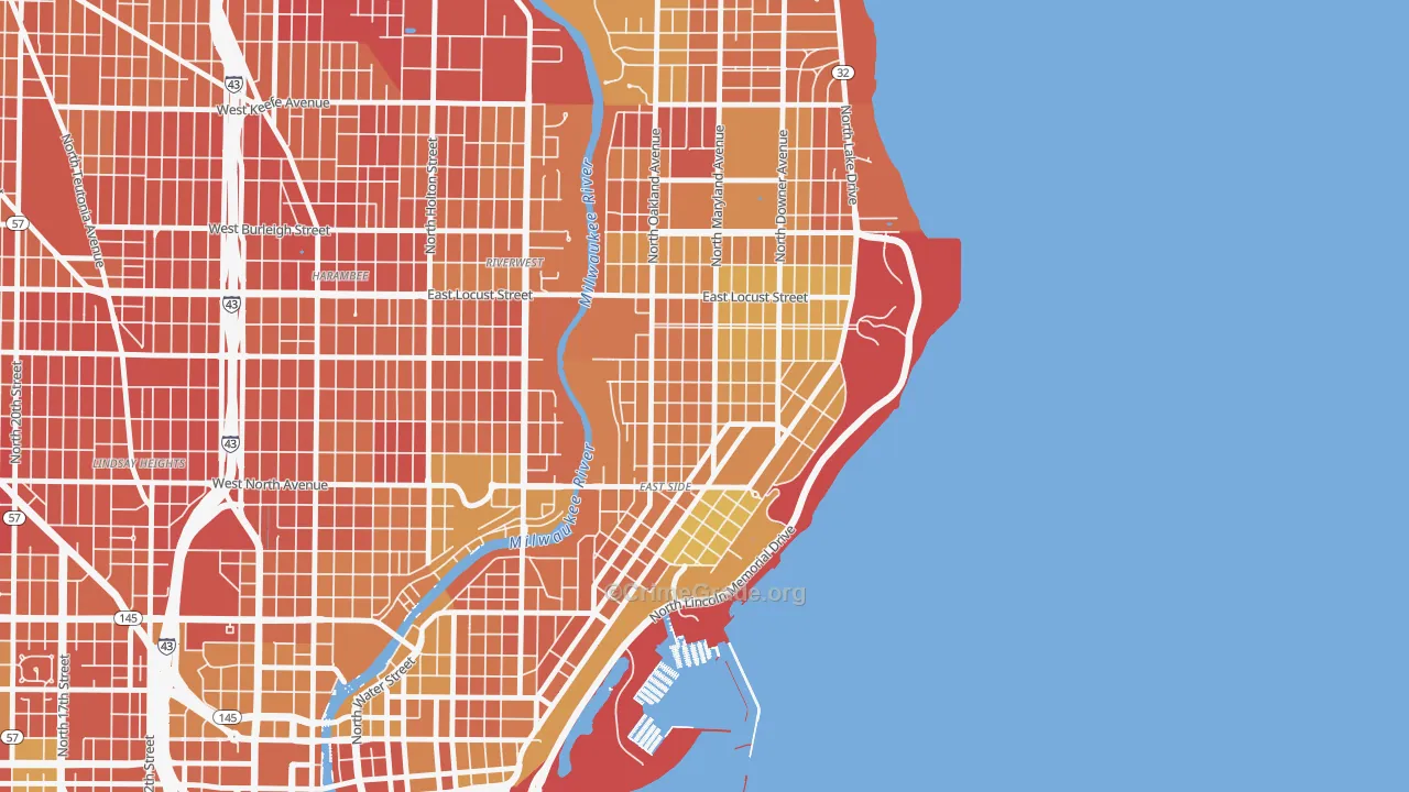 Murray Hill, Milwaukee, WI Map of Drug-Related Crime Rates