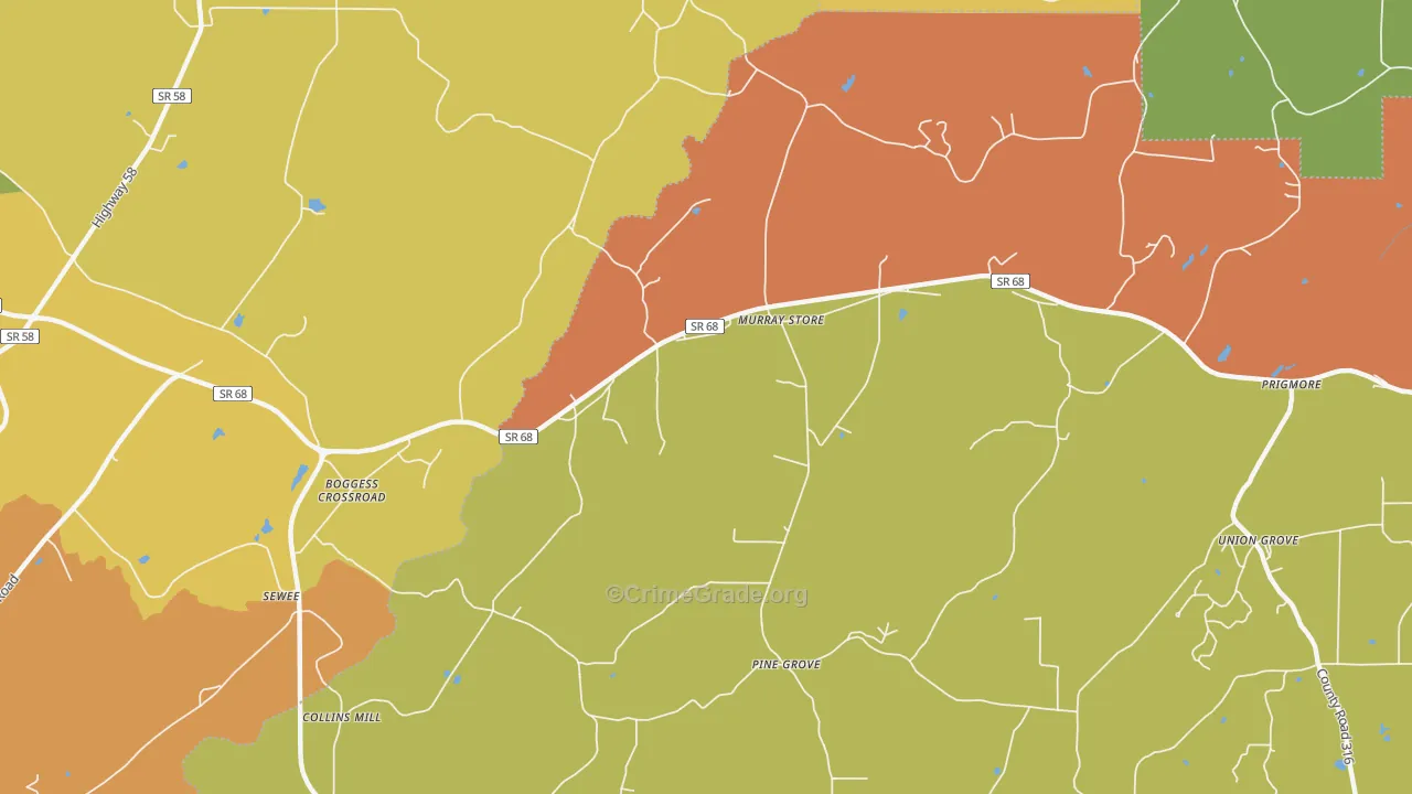 Murray Store, TN Map of Drug-Related Crime Rates