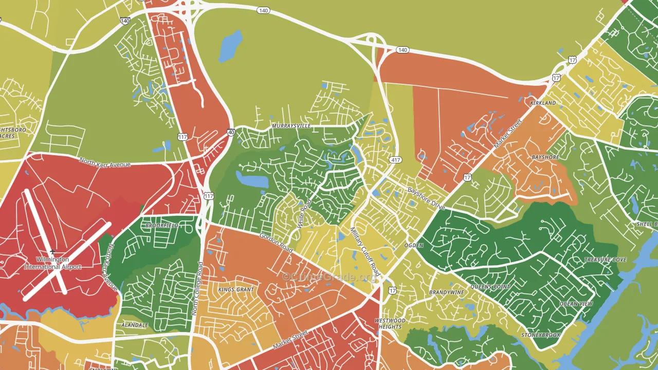 Murraysville, NC Map of Drug-Related Crime Rates