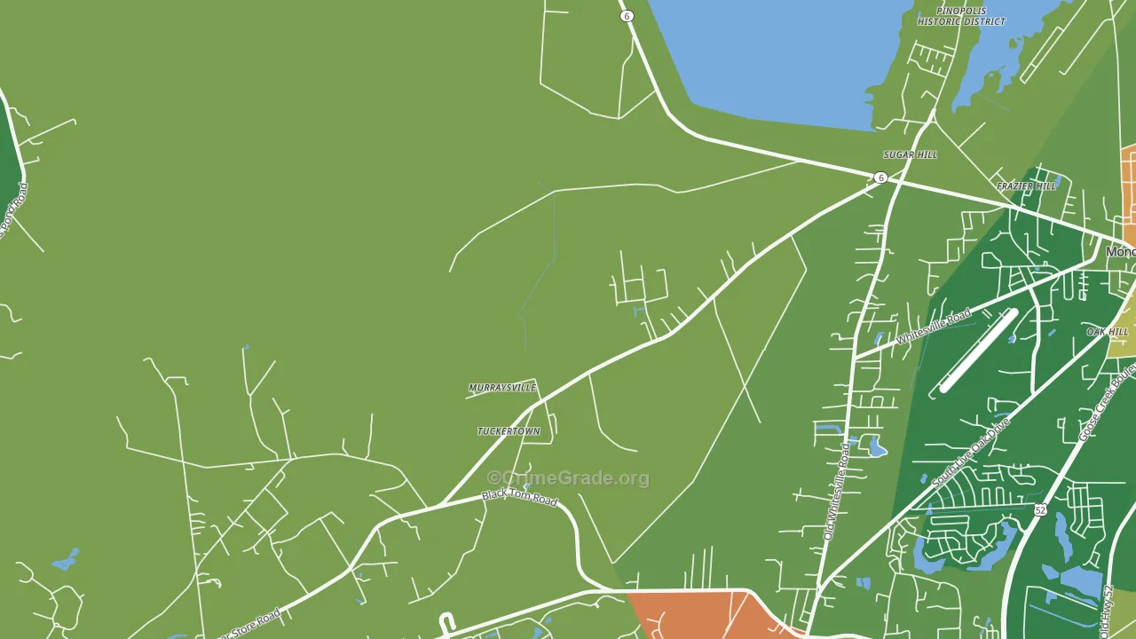 Murraysville, SC Map of Drug-Related Crime Rates