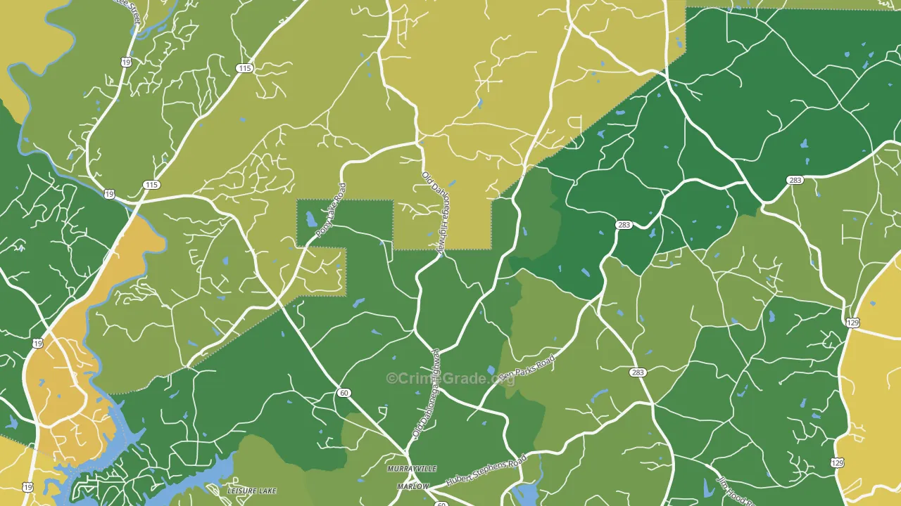 Murrayville, GA Map of Drug-Related Crime Rates