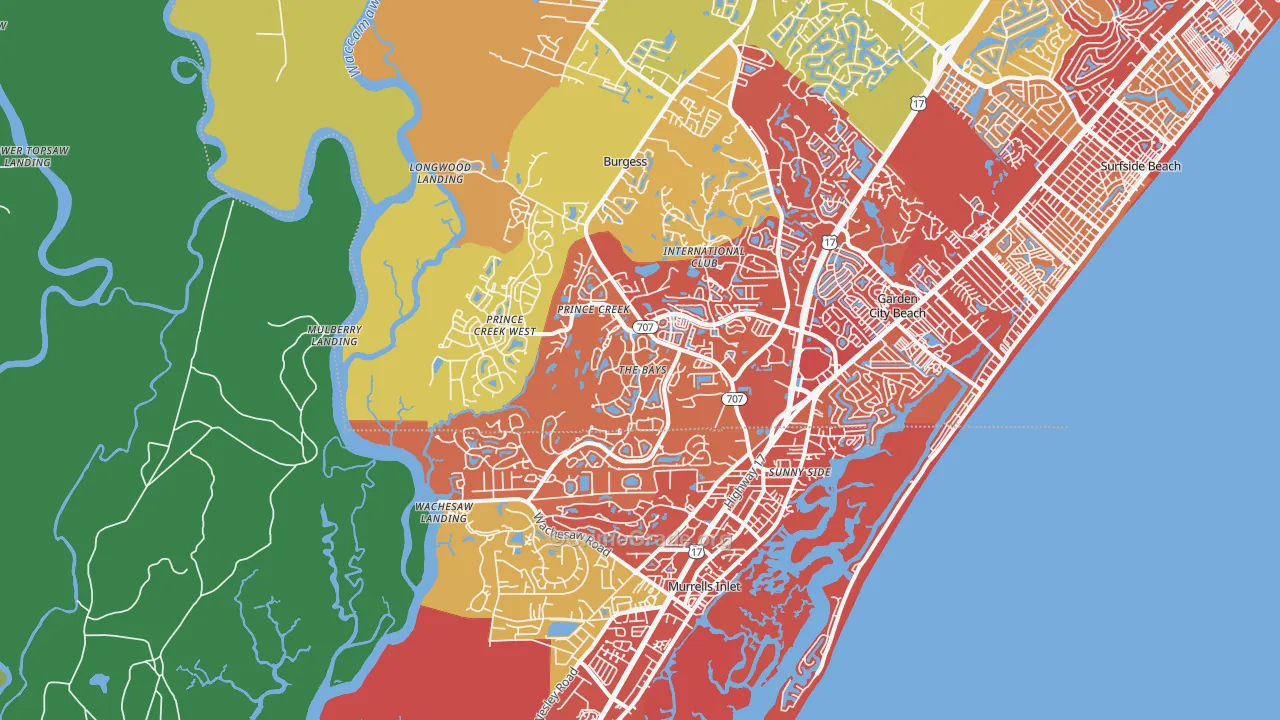 Murrells Inlet, SC Map of Drug-Related Crime Rates