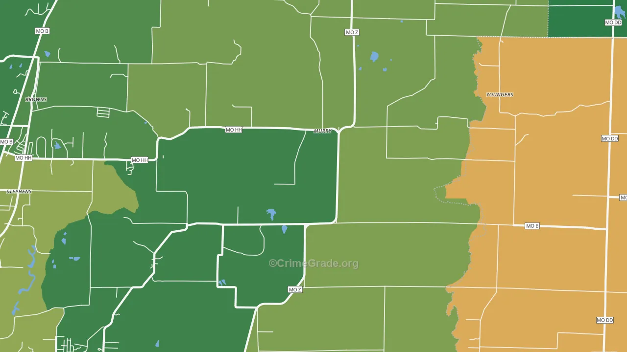Murry, MO Map of Drug-Related Crime Rates