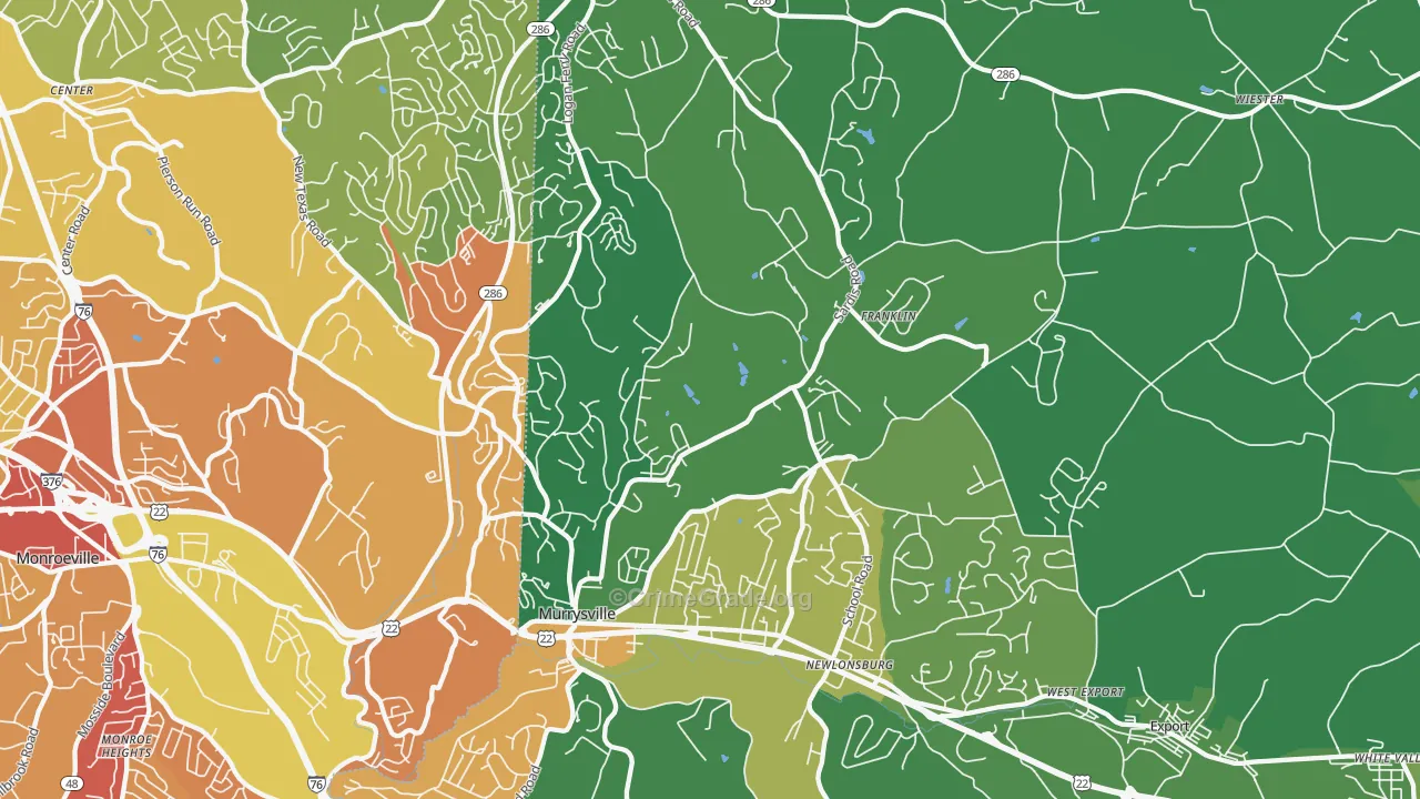 Murrysville, PA Map of Drug-Related Crime Rates