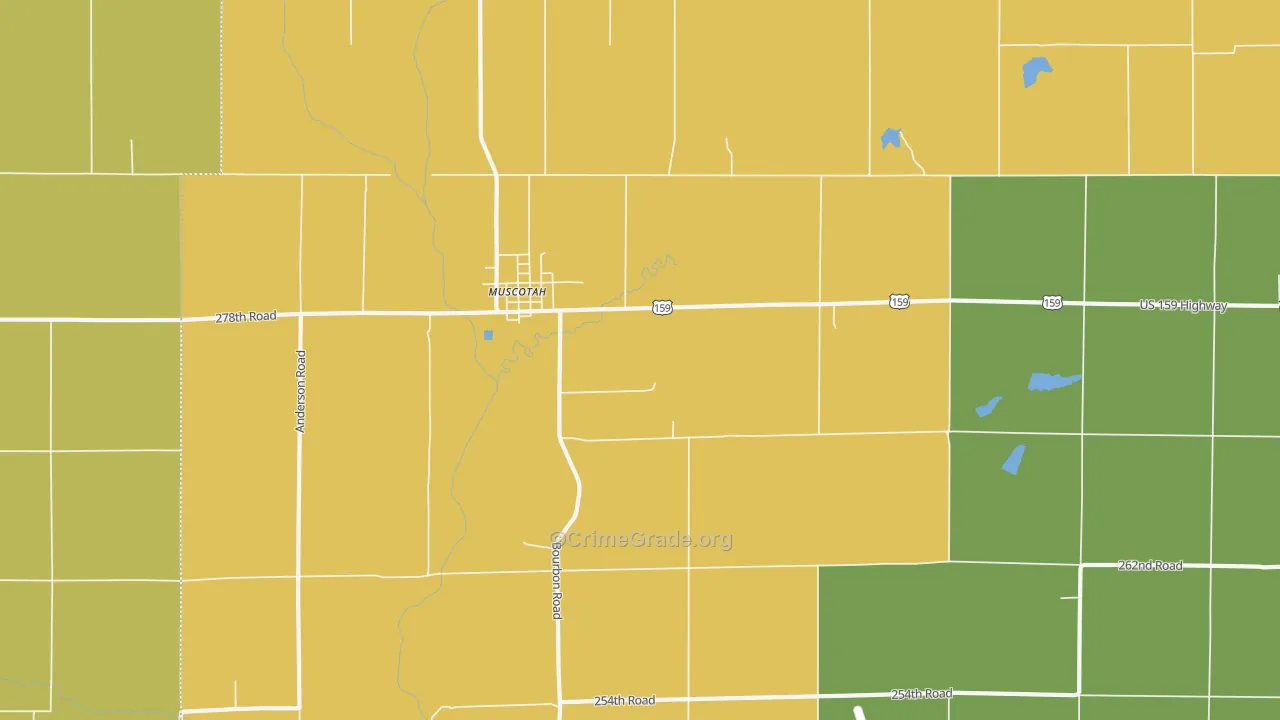 Muscotah, KS Map of Drug-Related Crime Rates