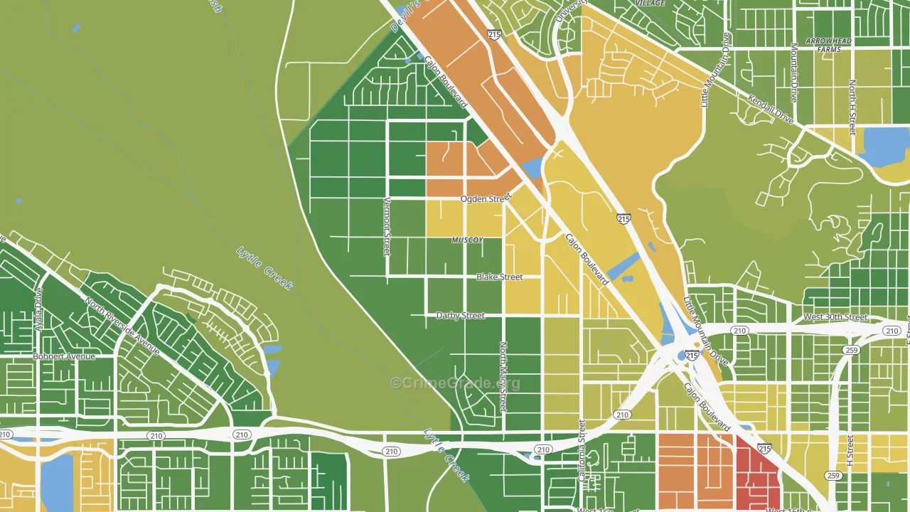 Muscoy, San Bernardino, CA Map of Drug-Related Crime Rates