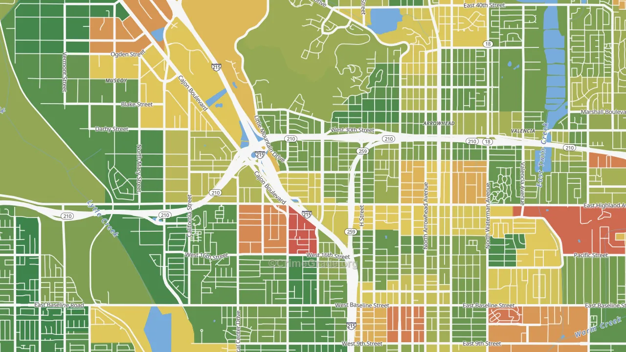 Muscupiabe, San Bernardino, CA Map of Drug-Related Crime Rates