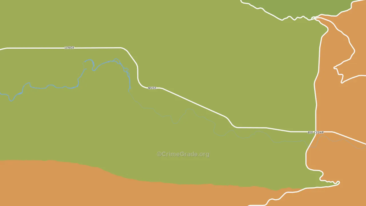 Muse, OK Map of Drug-Related Crime Rates