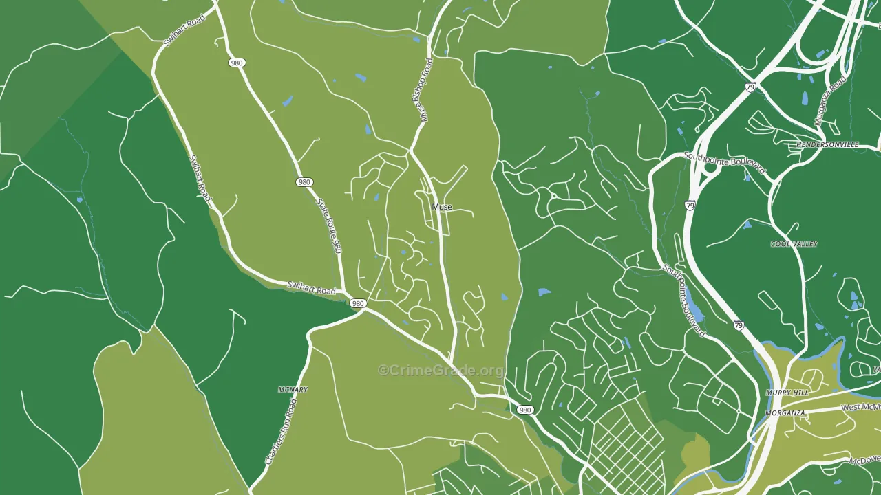 Muse, PA Map of Drug-Related Crime Rates