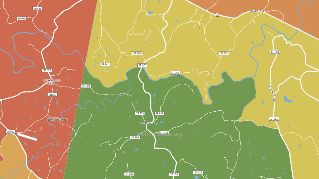 Museville, VA Map of Drug-Related Crime Rates