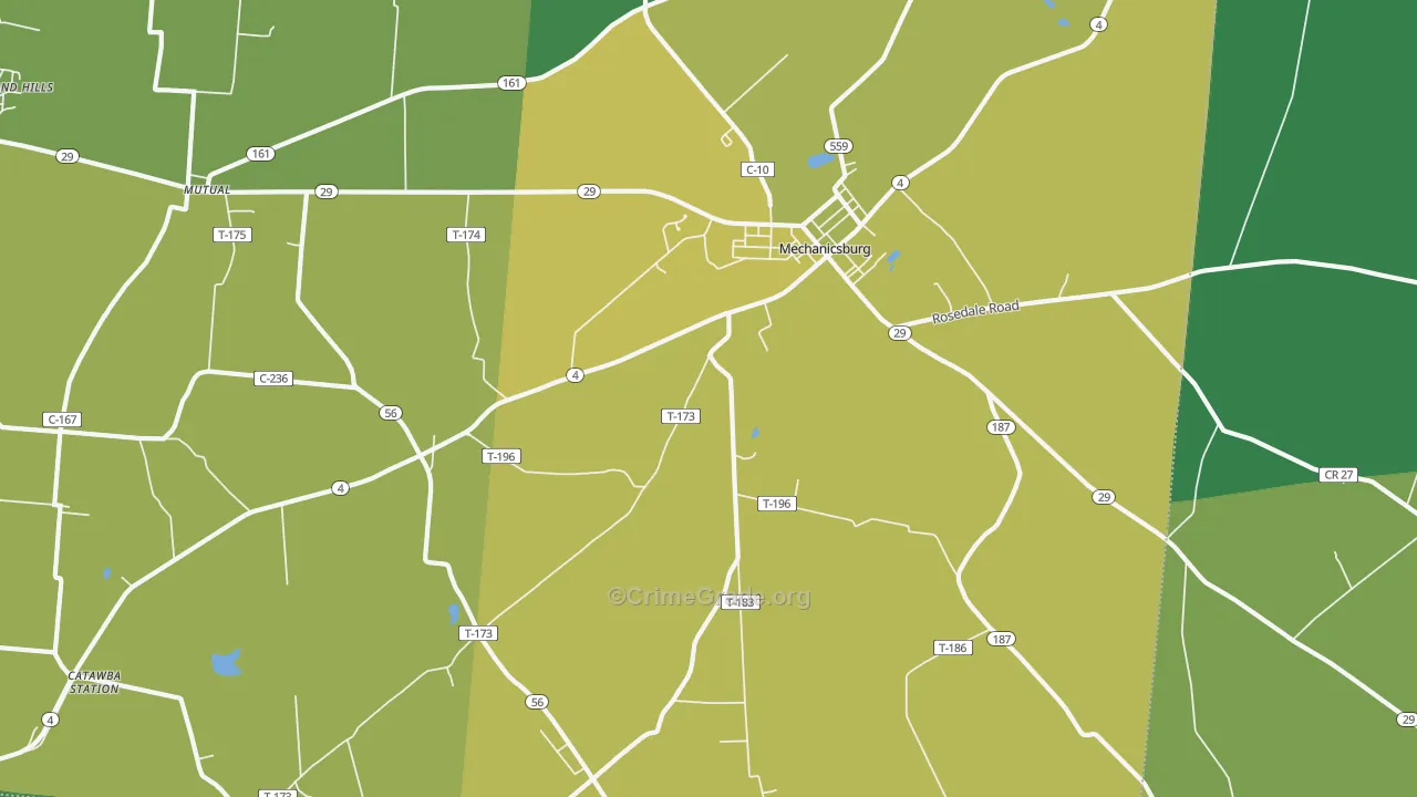Mutual, OH Map of Drug-Related Crime Rates