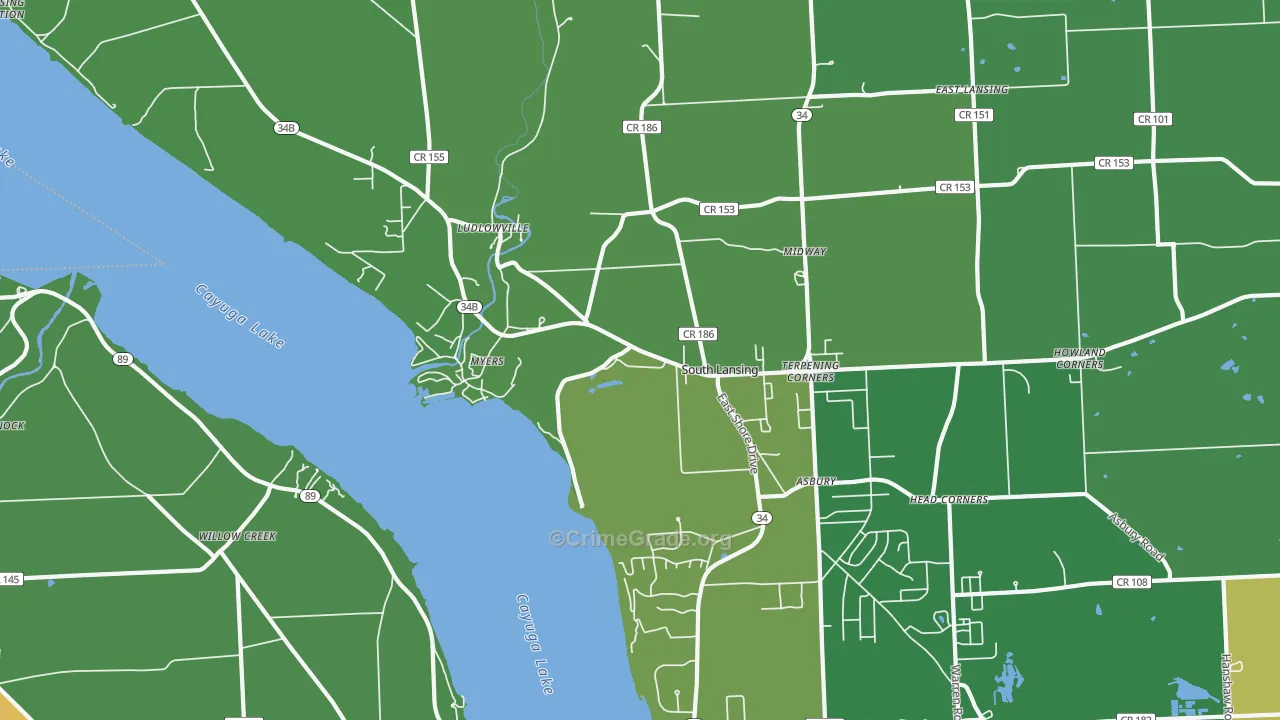 Myers, NY Map of Drug-Related Crime Rates