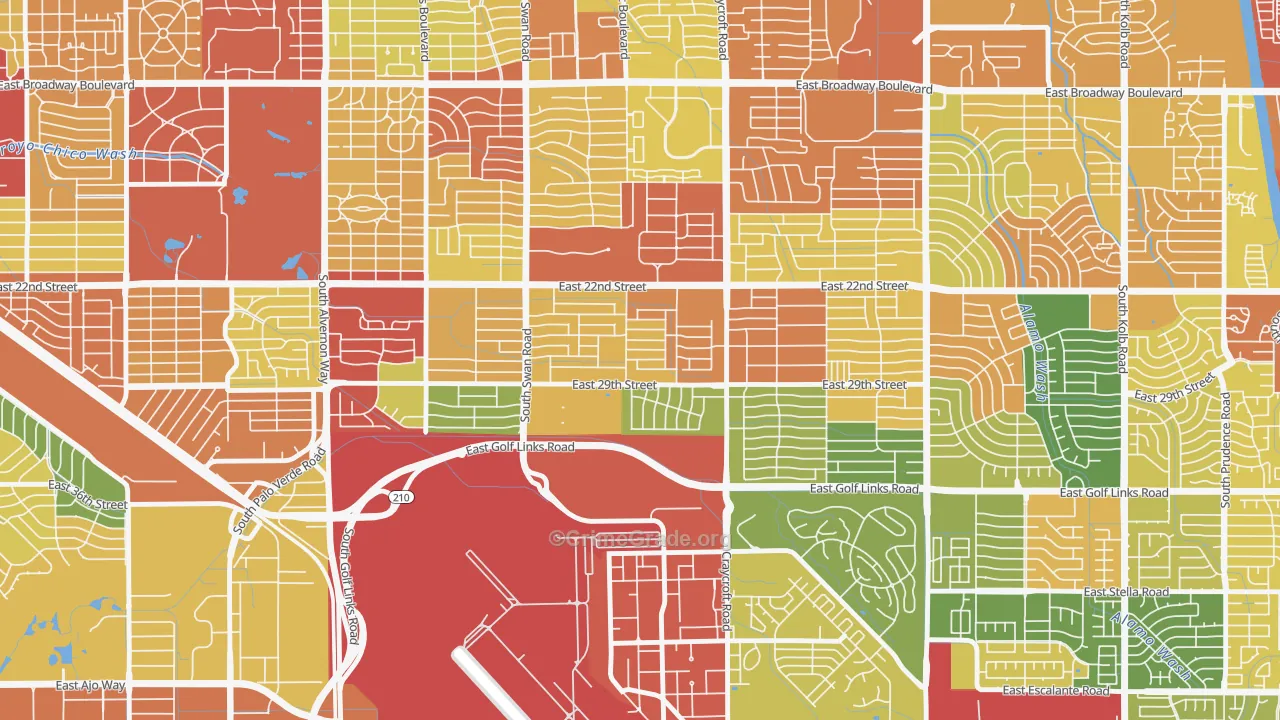 Myers, Tucson, AZ Map of Drug-Related Crime Rates