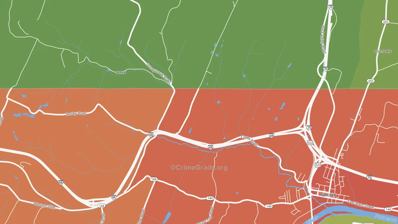 Myersdale, MD Map of Drug-Related Crime Rates