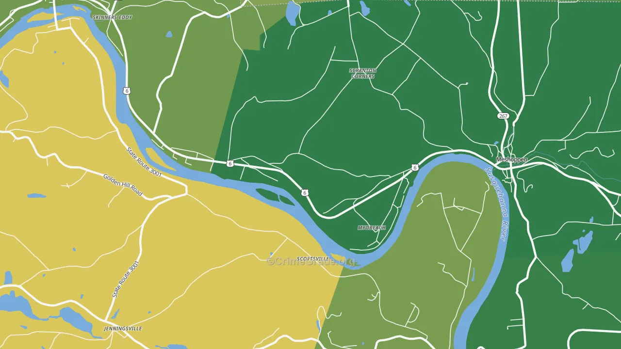 Myobeach, PA Map of Drug-Related Crime Rates