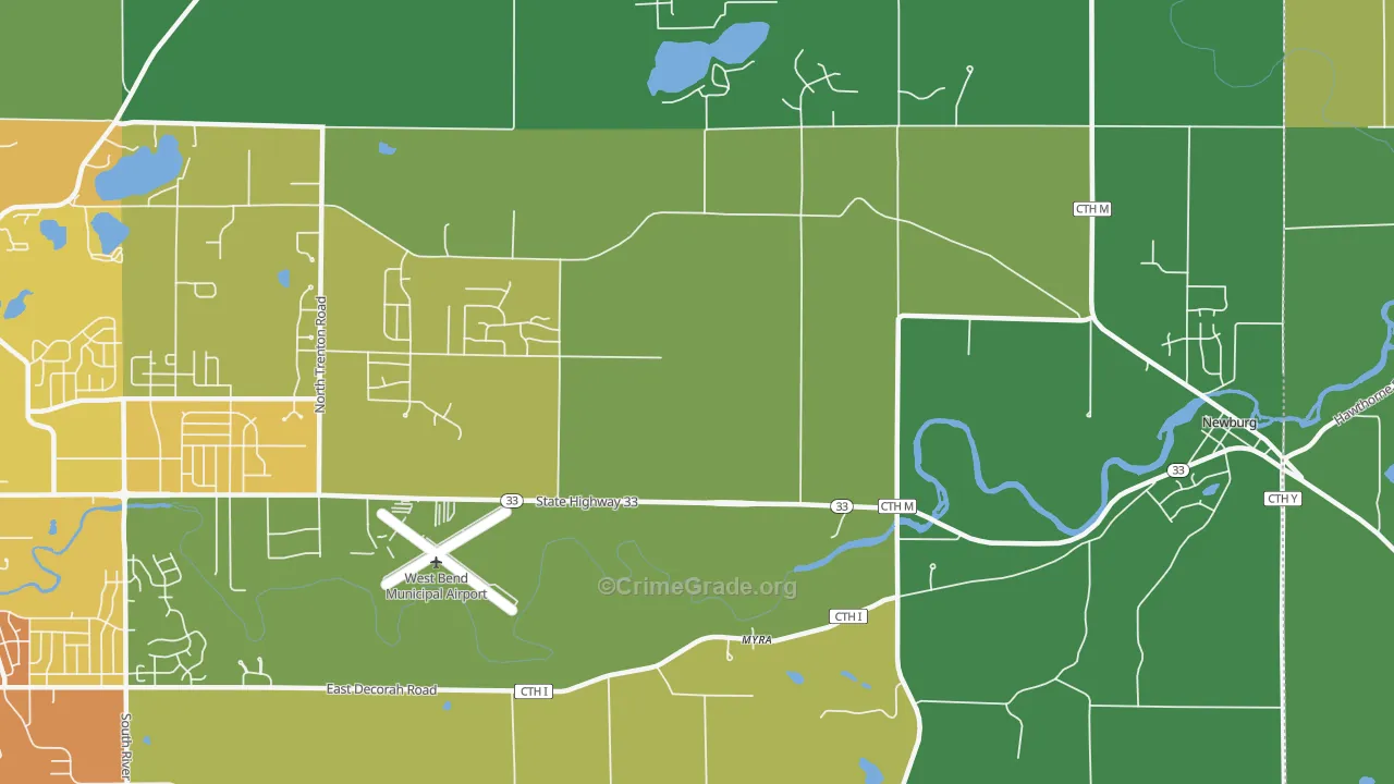 Myra, WI Map of Drug-Related Crime Rates