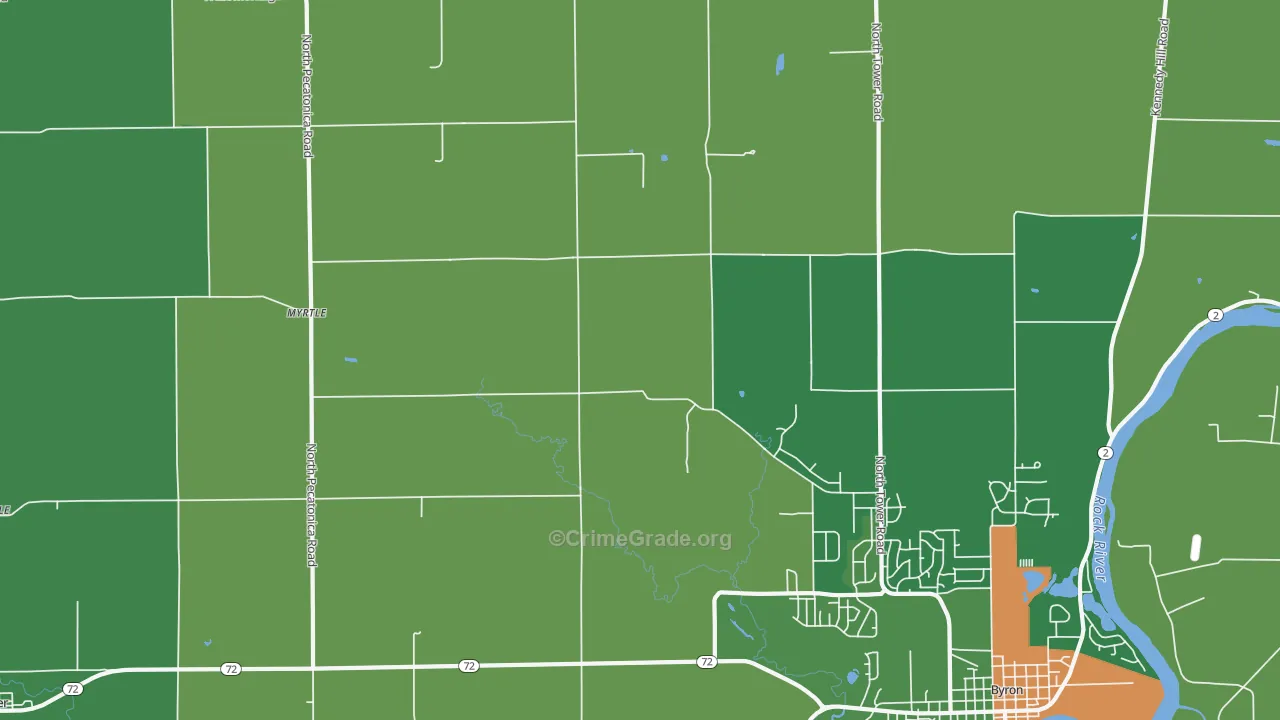 Myrtle, IL Map of Drug-Related Crime Rates