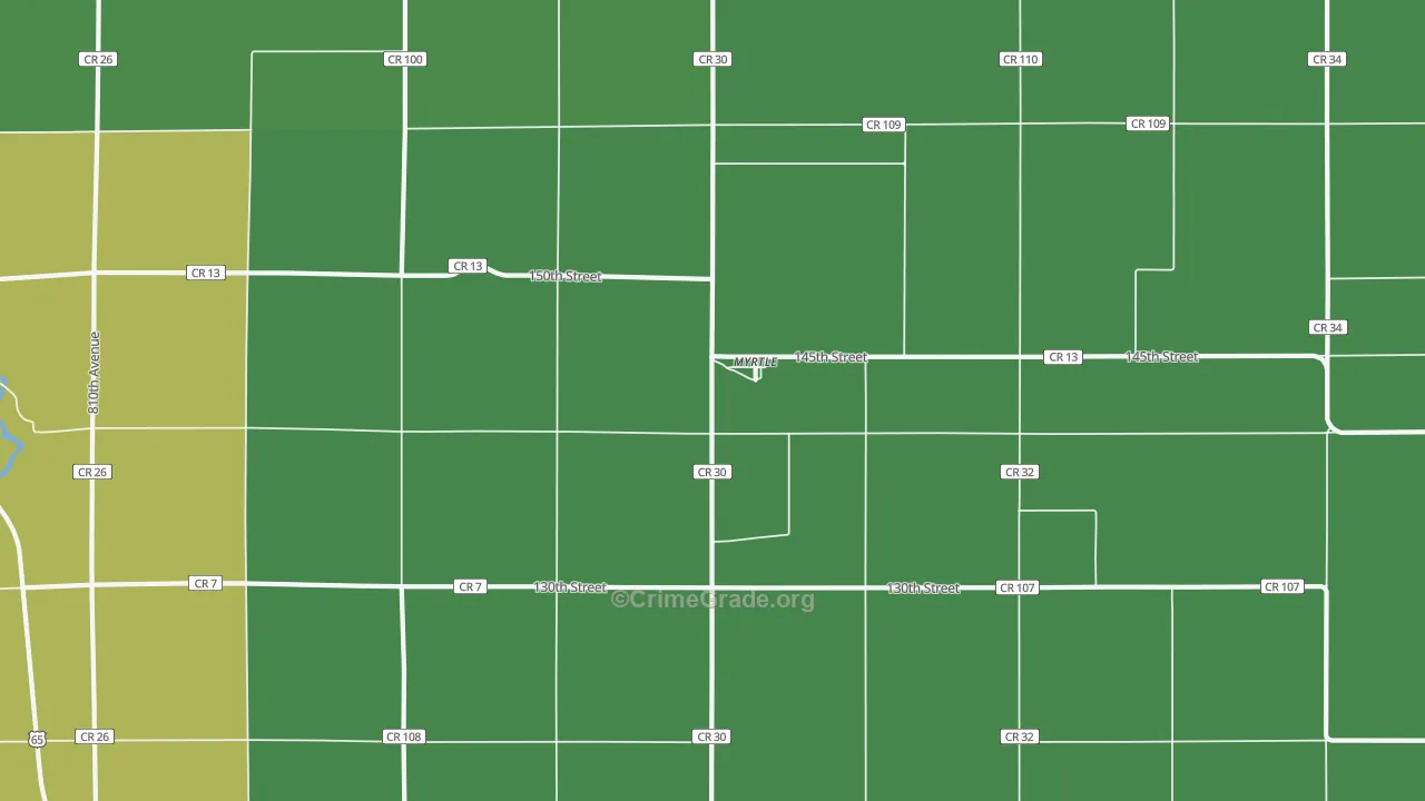 Myrtle, MN Map of Drug-Related Crime Rates