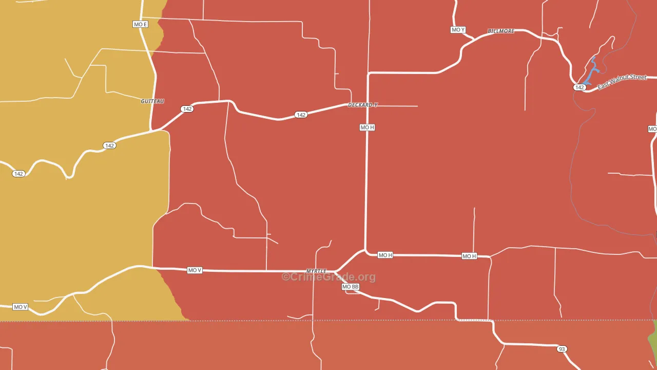 Myrtle, MO Map of Drug-Related Crime Rates