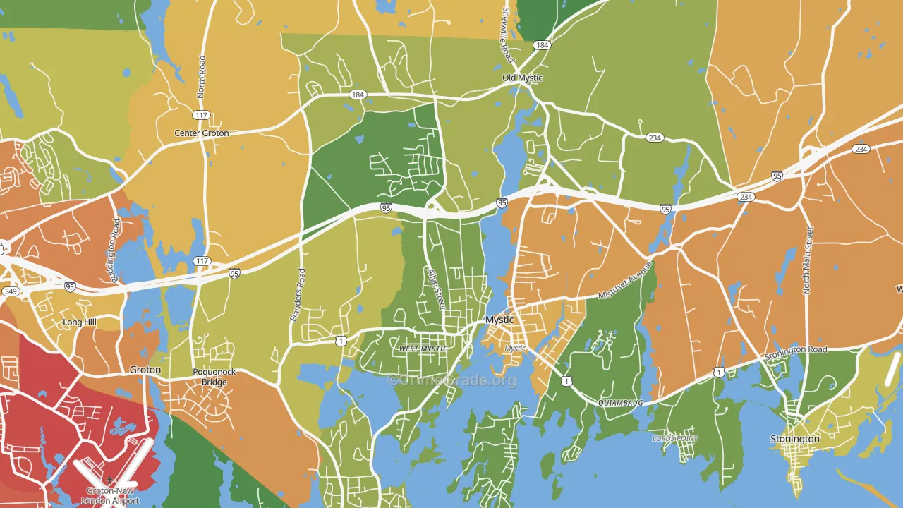 Mystic, CT Map of Drug-Related Crime Rates