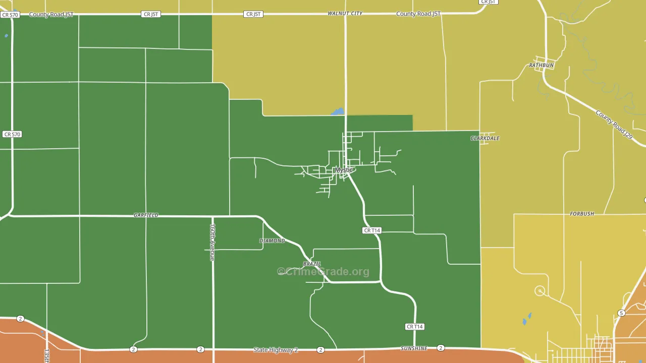 Mystic, IA Map of Drug-Related Crime Rates