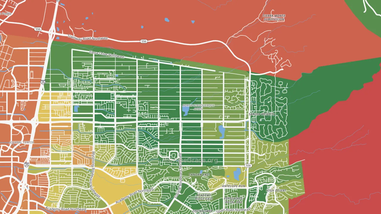 N Albuquerque Acres, Albuquerque, NM Map of Drug-Related Crime Rates