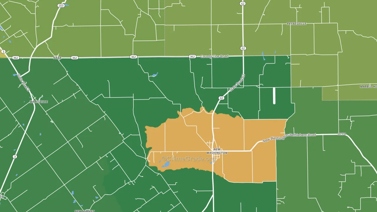 Nabb, IN Map of Drug-Related Crime Rates