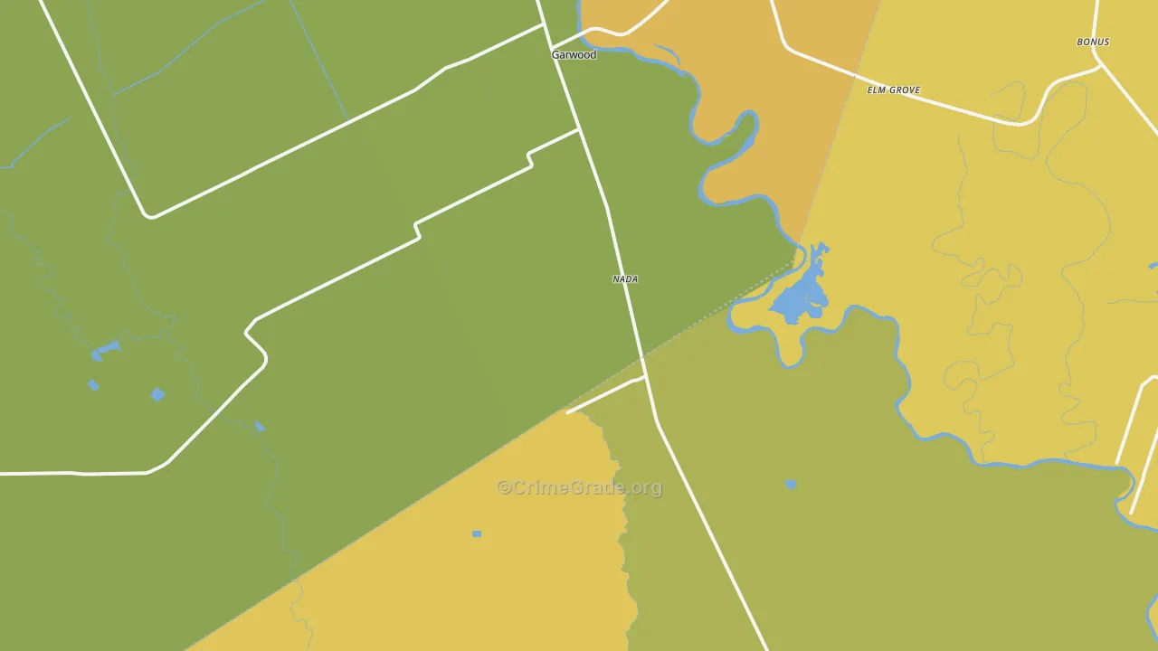 Nada, TX Map of Drug-Related Crime Rates