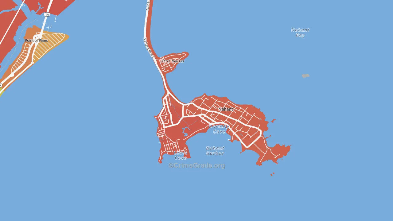 Nahant, MA Map of Drug-Related Crime Rates
