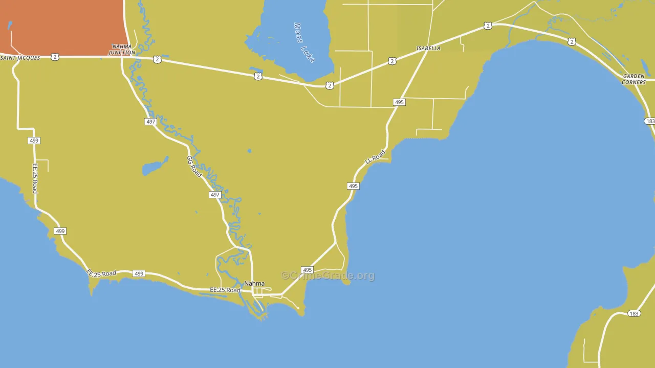 Nahma, MI Map of Drug-Related Crime Rates