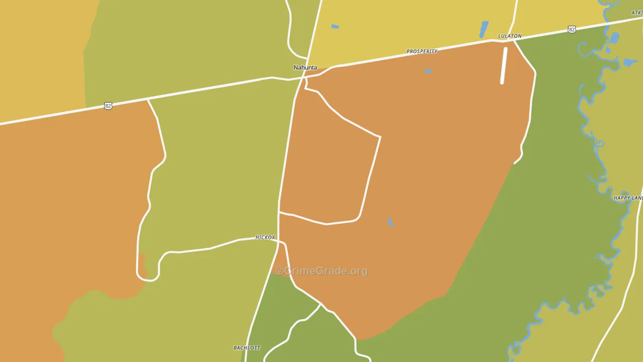 Nahunta, GA Map of Drug-Related Crime Rates