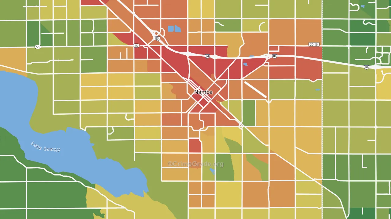 Nampa, ID Map of Drug-Related Crime Rates